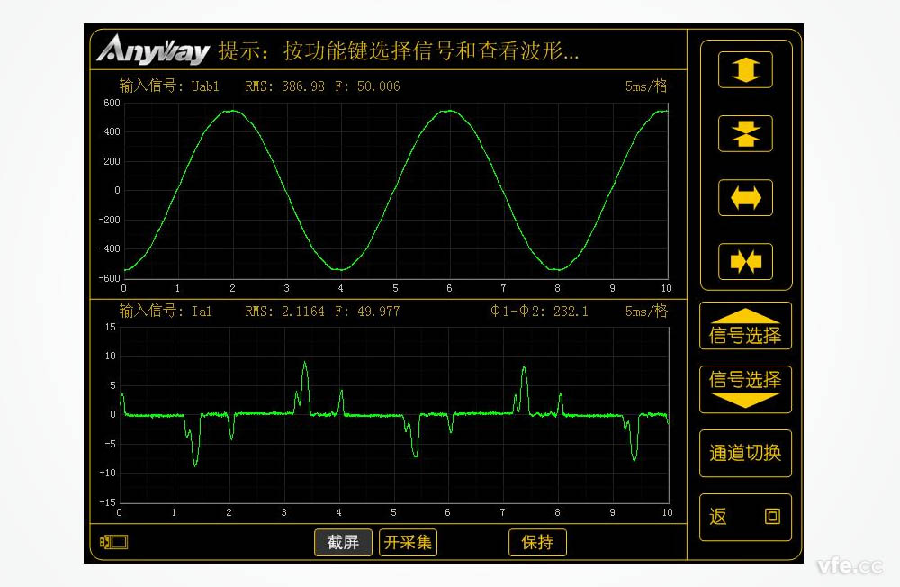 變頻空調(diào)輸入電壓、電流波形圖