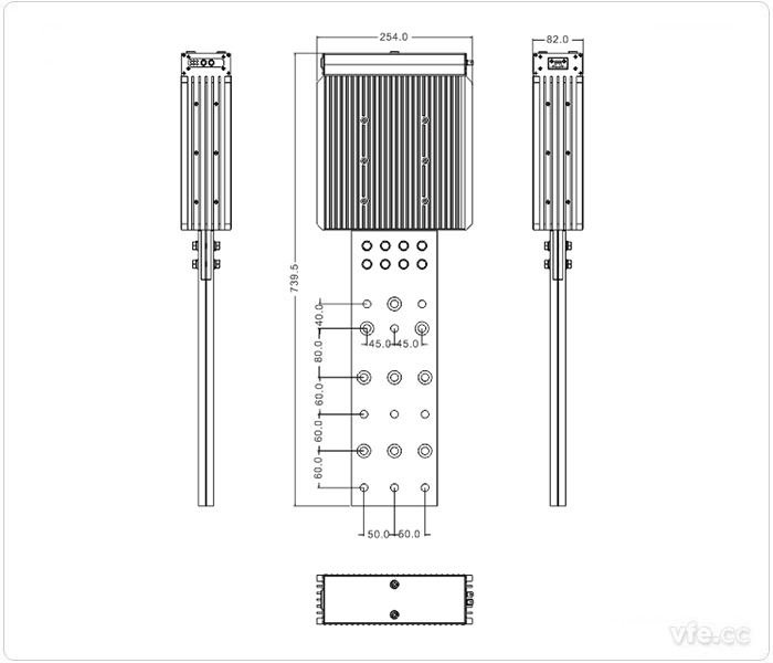 1000A、1500A、2000A刀片式SP變頻功率傳感器外形尺寸(單位：mm)